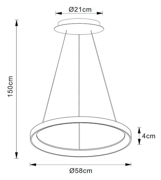 Lucide L464034802 LED závesné stropné svietidlo VIDAL | 48W integrovaný LED zdroj | 2980lm | 2700K