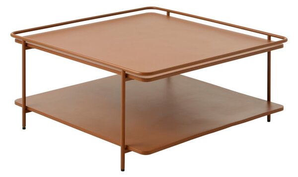 Kovový konferenčný stolík v terakotovej farbe 75x75 cm Yuba – Unique Furniture