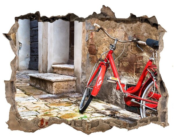 Díra 3D foto tapeta nálepka Red bike nd-k-92372421