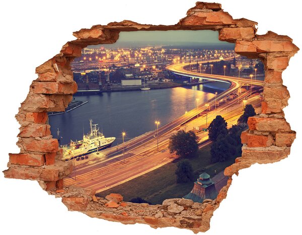 Diera 3D v stene nálepka Szczecin poľsko nd-c-67200448