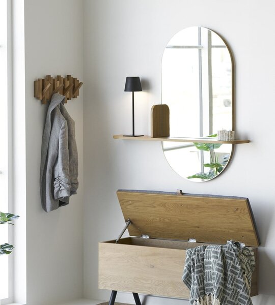 Nástenné zrkadlo s poličkou 92x94,5 cm Barco – House Nordic