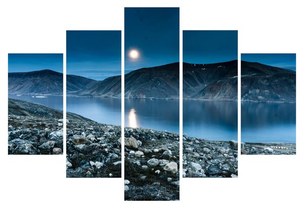Obraz nočné krajiny, Island (150x105 cm)