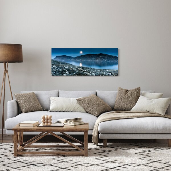 Obraz nočné krajiny, Island (120x50 cm)