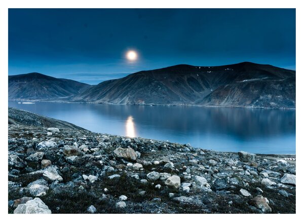 Obraz nočné krajiny, Island (70x50 cm)