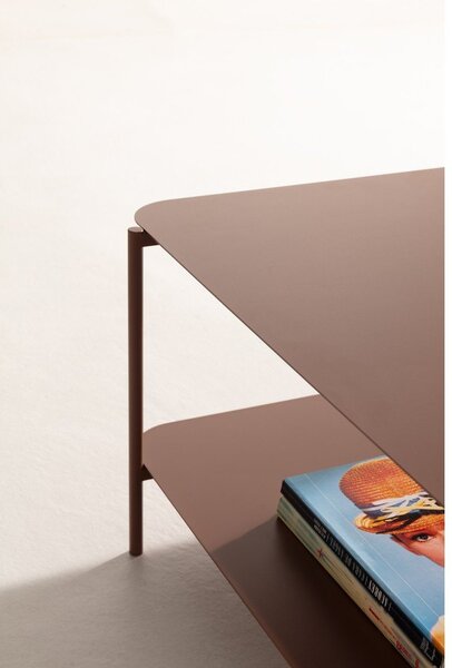 Terakotový kovový konferenčný stolík 58x90 cm Beatrix – MOME