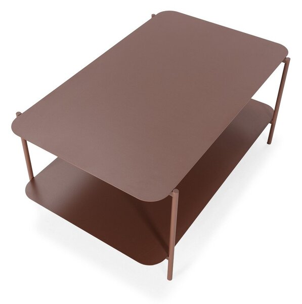 Terakotový kovový konferenčný stolík 58x90 cm Beatrix – MOME