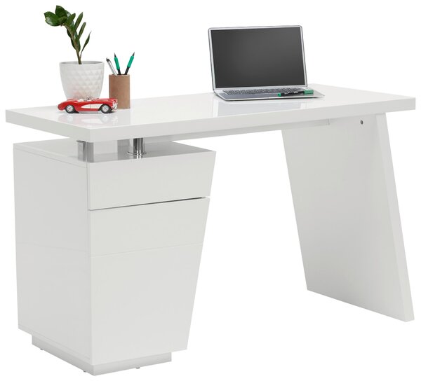 PÍSACÍ STÔL, biela, chrómová, 120/55/76 cm Hom`in - Kancelárske stoly