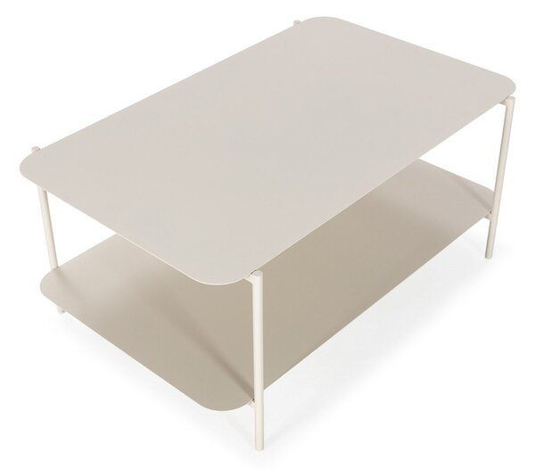 Krémovobiely kovový konferenčný stolík 58x90 cm Beatrix – MOME