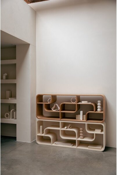 Knižnica z dubového dreva v prírodnej farbe 60x160x35 cm Seven – Zuiver