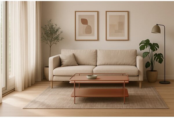 Kovový konferenčný stolík v terakotovej farbe 55x110 cm Yuba – Unique Furniture