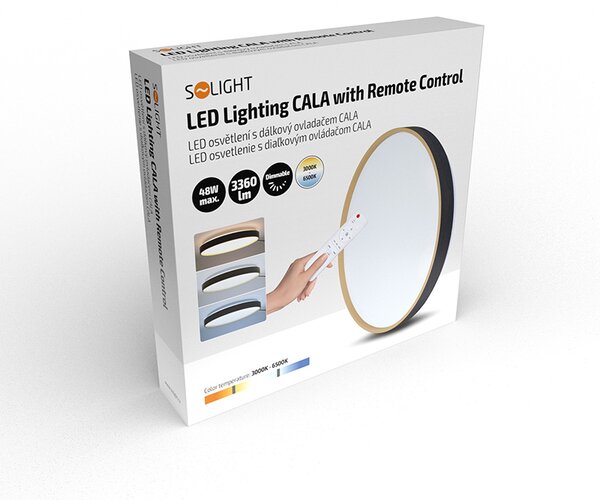 SOLIGHT LED osvetlenie s diaľkovým ovládačom Cala, 48W, 3360lm, 38cm, CCT
