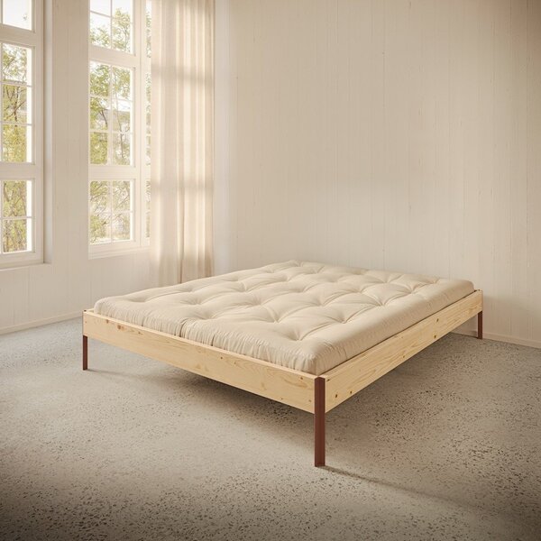 Dvojlôžková posteľ z borovicového dreva bez čela s roštom 140x200 cm v prírodnej farbe Core – Karup Design