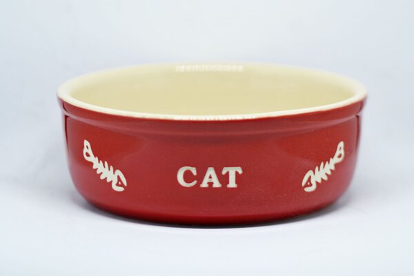 Ťažká keramická miska pre mačku Cat červená 0,24l/13,5x5 cm, Nobby, Výber Kupujem pre útulkáčov
