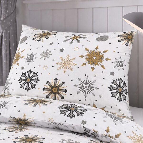 Flanelové posteľné obliečky Snehové ornamenty jednolôžko