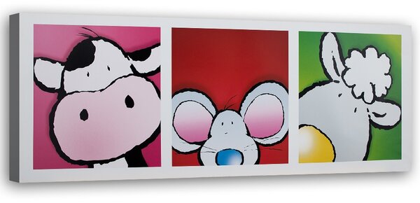 Obraz na plátne Krava, myš a jahňa Rozmery: 90 x 30 cm