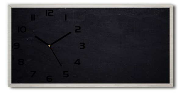 Vodorovné Sklenené hodiny na stenu tiché Čierna tabuľa