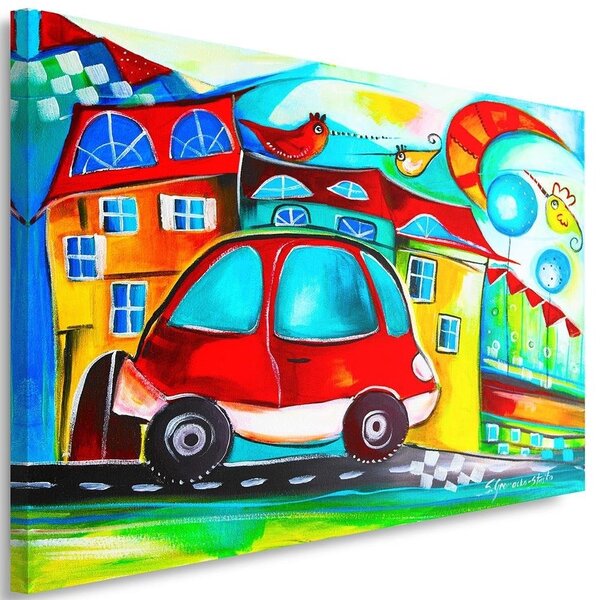 Obraz na plátne Červené auto Rozmery: 60 x 40 cm