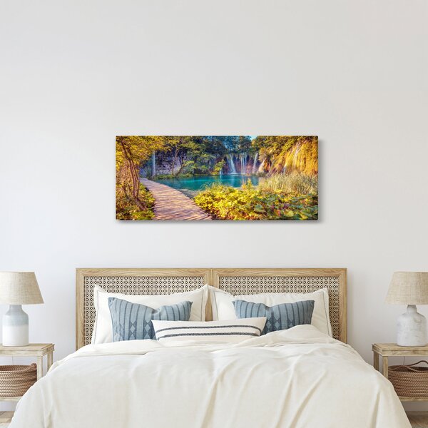 Obraz - Plitvické jazerá, Chorvátsko (120x50 cm)