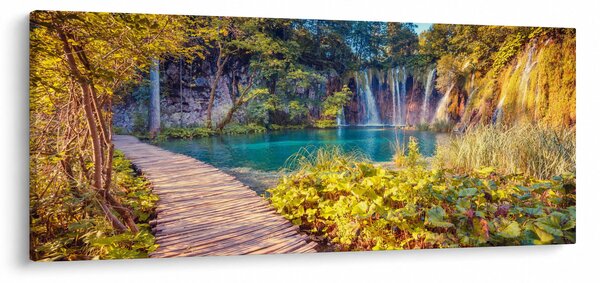 Obraz - Plitvické jazerá, Chorvátsko (120x50 cm)