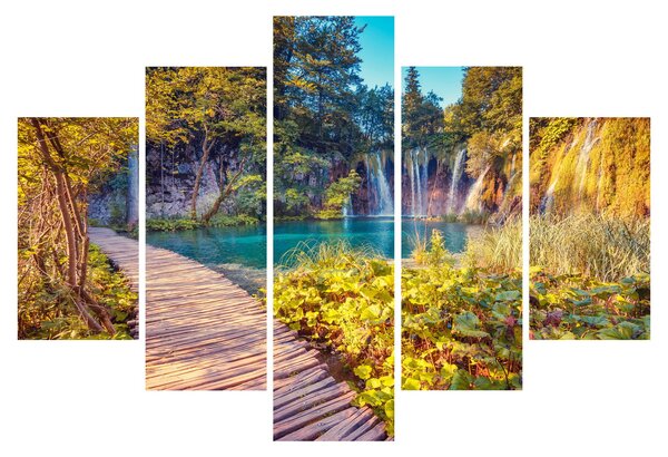 Obraz - Plitvické jazerá, Chorvátsko (150x105 cm)