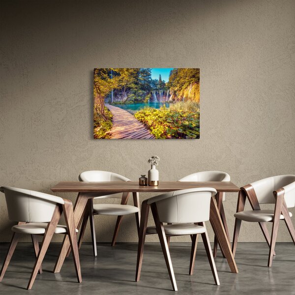 Obraz - Plitvické jazerá, Chorvátsko (90x60 cm)