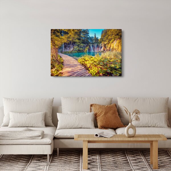 Obraz - Plitvické jazerá, Chorvátsko (90x60 cm)