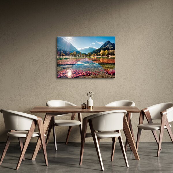 Obraz - Jazero Jasna, Gozd Martuljek, Julské Alpy, Slovinsko (70x50 cm)