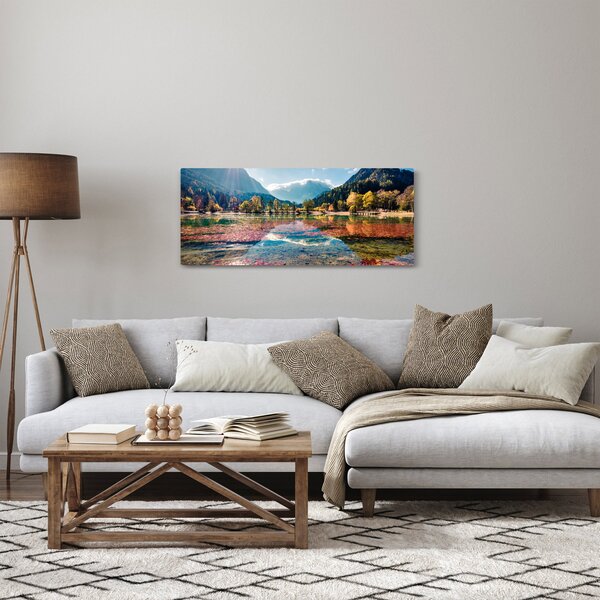 Obraz - Jazero Jasna, Gozd Martuljek, Julské Alpy, Slovinsko (120x50 cm)