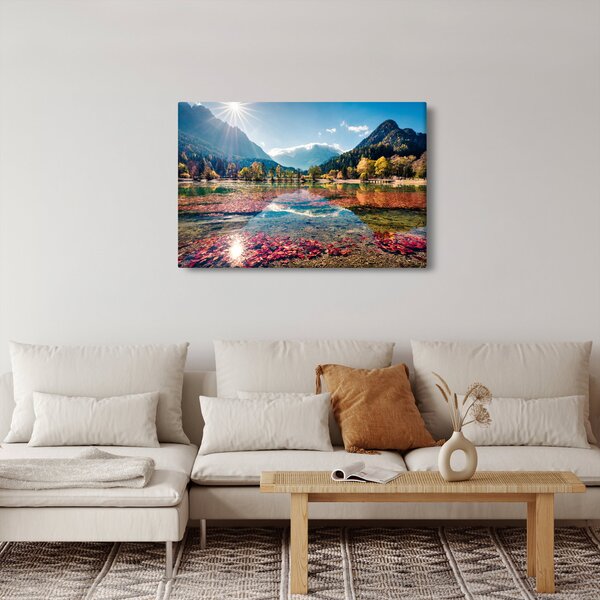 Obraz - Jazero Jasna, Gozd Martuljek, Julské Alpy, Slovinsko (90x60 cm)