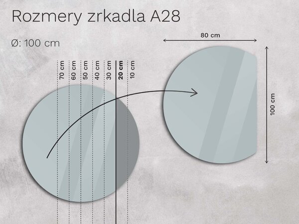 Atypické zrkadlo do kúpeľne s LED osvetlením A28