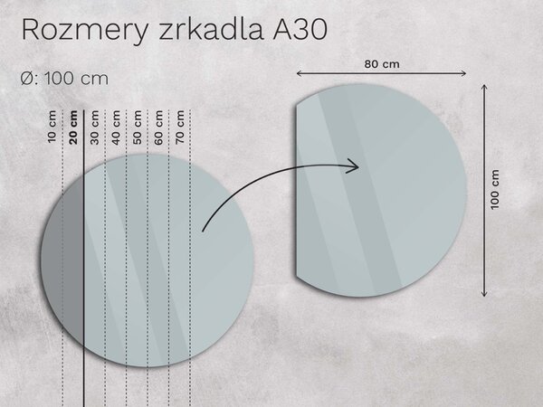 Atypické zrkadlo do kúpeľne s LED osvetlením A30
