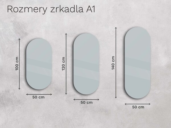Oválne zrkadlo do kúpeľne s LED osvetlením A1