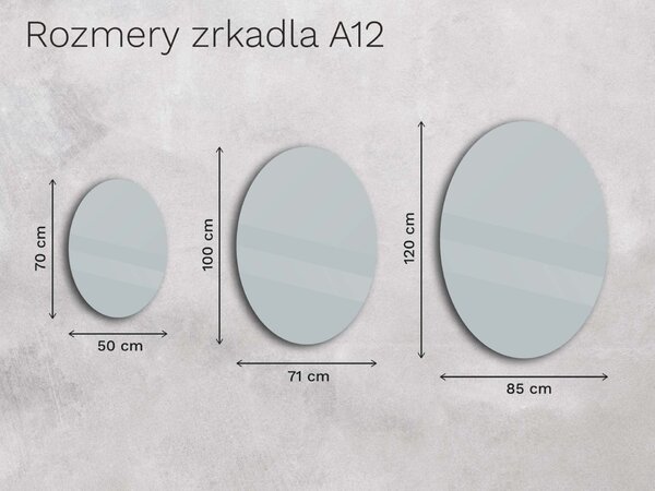 Oválne zrkadlo do kúpeľne s LED osvetlením A12