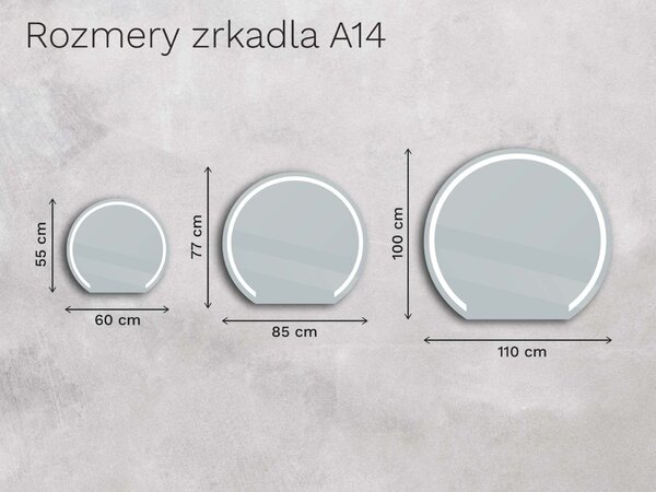 Atypické zrkadlo s LED osvetlením A14