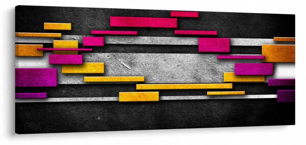 Obraz farebné abstrakcie na čiernom pozadí (120x50 cm)
