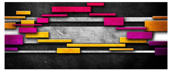 Obraz farebné abstrakcie na čiernom pozadí (120x50 cm)