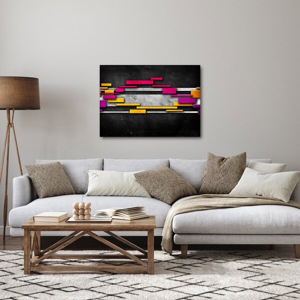Obraz farebné abstrakcie na čiernom pozadí (70x50 cm)