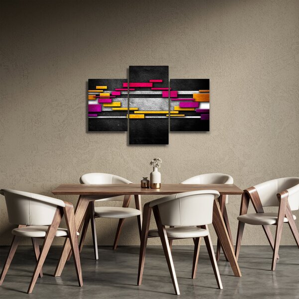 Obraz farebné abstrakcie na čiernom pozadí (90x60 cm)