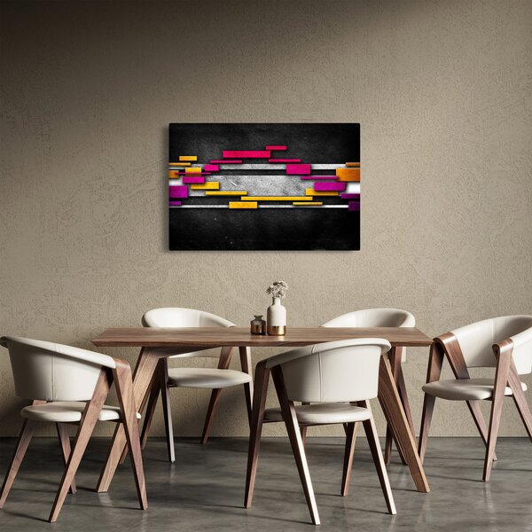 Obraz farebné abstrakcie na čiernom pozadí (90x60 cm)