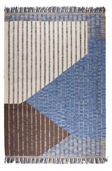 Modrý/hnedý bavlnený koberec 160x230 cm Hampton – Dutchbone