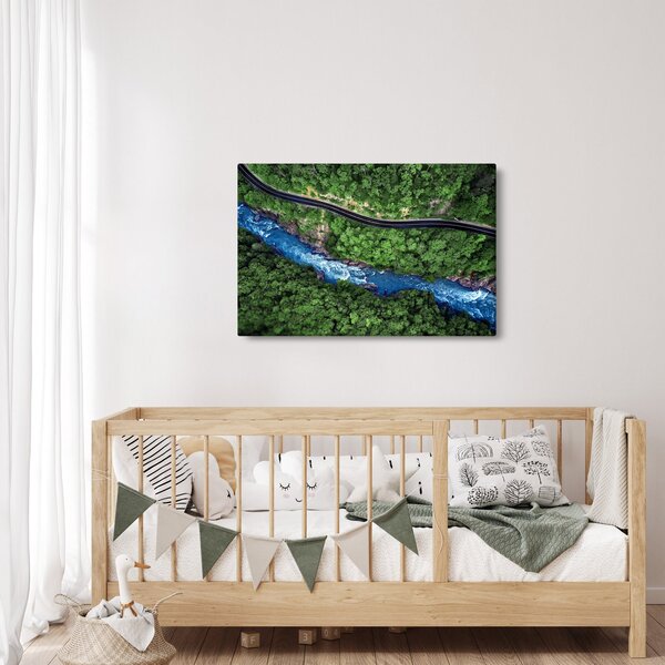 Obraz - Rieka medzi horami, Kaukaz, Rusko (90x60 cm)