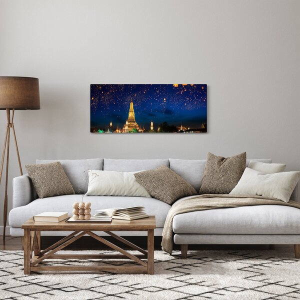 Obraz - Lampióny šťastia, Bangkok (120x50 cm)