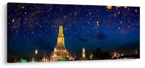 Obraz - Lampióny šťastia, Bangkok (120x50 cm)