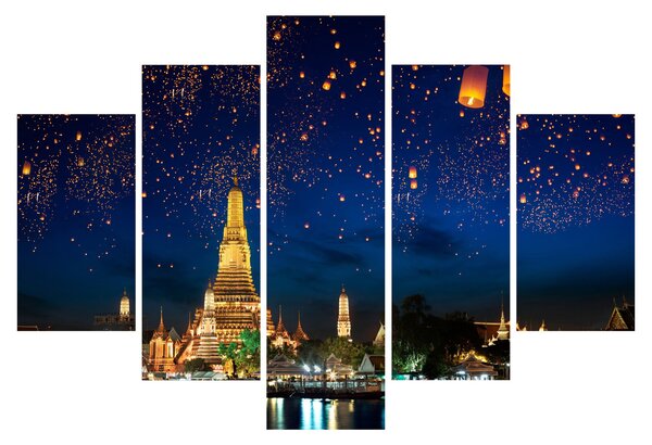Obraz - Lampióny šťastia, Bangkok (150x105 cm)