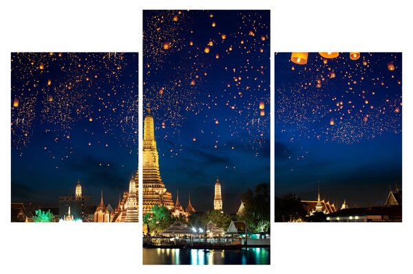 Obraz - Lampióny šťastia, Bangkok (90x60 cm)