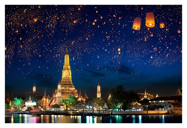 Obraz - Lampióny šťastia, Bangkok (90x60 cm)