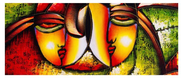 Obraz - Olejomaľba, abstraktné tváre (120x50 cm)