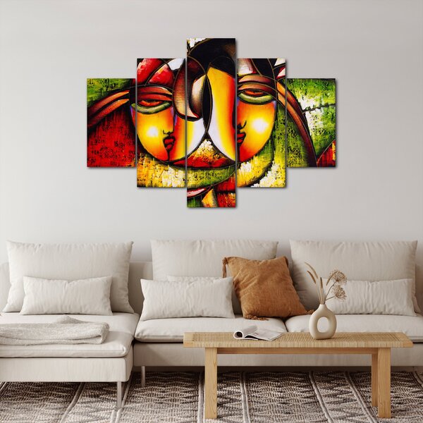 Obraz - Olejomaľba, abstraktné tváre (150x105 cm)