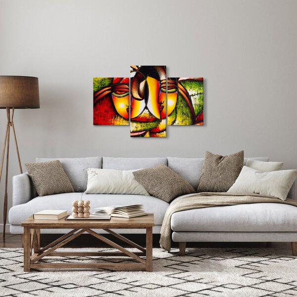 Obraz - Olejomaľba, abstraktné tváre (90x60 cm)