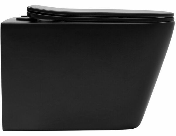 Rea Julio, závesná WC misa Rimless 510x345x315 mm, čierna matná, REA-C6550